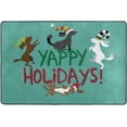 thumbnail image 4 of SKYSONIC Cute Dogs Christmas Non-Slip Area Rug, Happy Holidays Floor Carpet Comfort Floor Mats Decor for Indoor Front Porch Living Room Bedroom Kitchen, 36"x24", 4 of 5