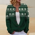 thumbnail image 3 of BODOAO Women's St Patrick's Day Cardigan, Shamrock Print Long Sleeve Button Down Knit Sweater with Open Front, Soft Cozy Irish Lucky Top for Festive Holiday Outfits Hot Pink L, 3 of 5