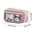thumbnail image 4 of Clearance Back to School Pencil Case - Panda Pattern 3-Compartment Pencil Pouch, Cute Pencil Box for Kids, School Supplies for Boys and Girls, Great for Colored Pencils and Erasers,Deep Red, 4 of 4