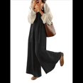 thumbnail image 3 of Casuales de Pierna para Mujer, Estilo Bohemio, Plisados, Conjuntos de Verano con Bolsillos. Negro XL, 3 of 8