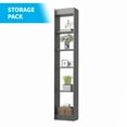 thumbnail image 5 of MUZZ Foldable Murphy Bed with 1 Side Cabinet, Folding Wall Bed with Space Saving Design, Fold up Murphy Bed Cabinet for Storage, Multipurpose Cabinet Bed for Bedroom/Apartment (Style5+1,Dark Grey), 5 of 13