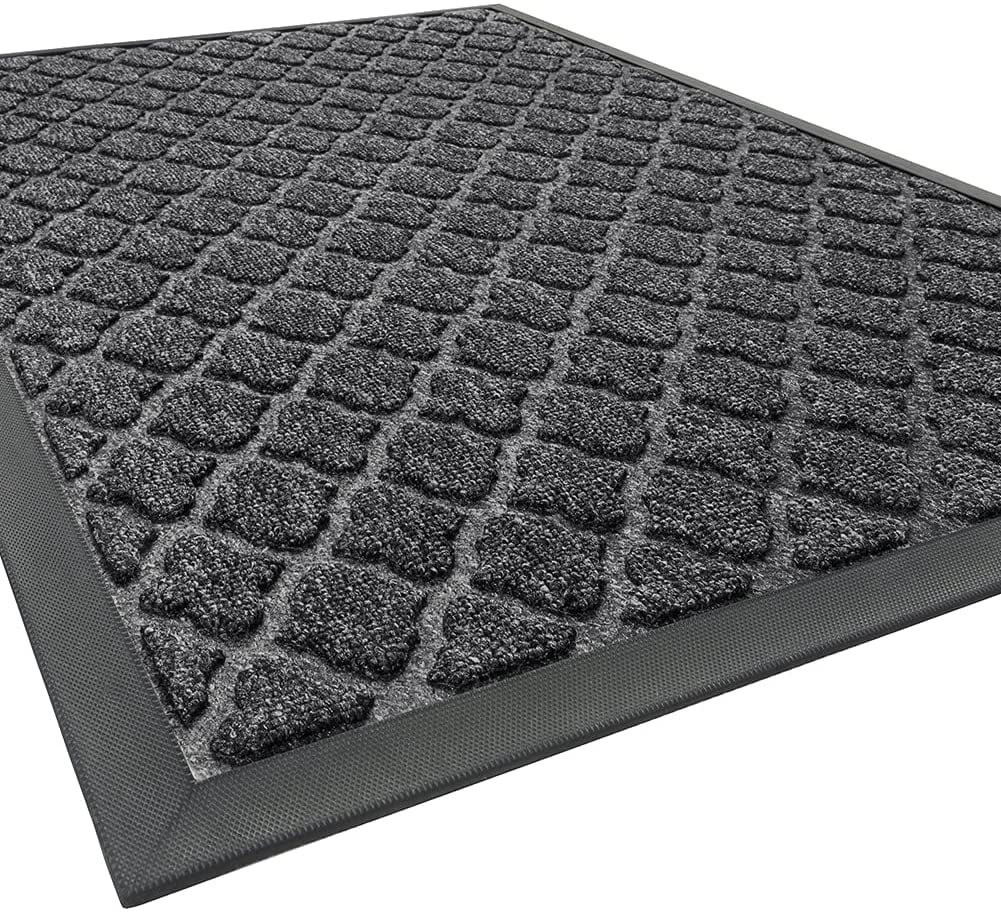 Guardian WaterGuard Indoor/Outdoor Wiper Scraper Floor Mat Rubber/Nylon Grey 3x5