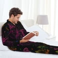 thumbnail image 6 of Lsque Butterfly Pattern Long Sleeve Pajama Set for Men - Soft 2-Piece Sleepwear and Loungewear Set with Pockets, Comfy Nightwear-X-Large, 6 of 7