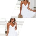 thumbnail image 4 of EeaseMX Vestido con cuello en V, elegante, para fiesta, decorativo, para playa, con falda sin tirantes, 4 of 7