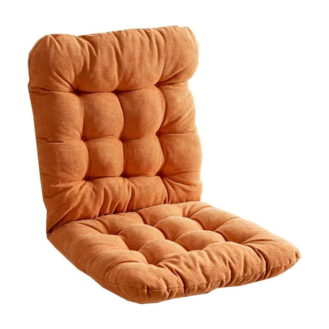 Ohufall Solid Color Chenille Seat Cushion - Soft & Simple Design, Elastic Ties for Fixing, 2-in-1 Cushion with Backrest, Suitable for Kitchen & Restaurant Chairs