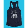 thumbnail image 3 of Love And The Beach Quote Racerback Tank Women -Image by Shutterstock, Female Medium, 3 of 4