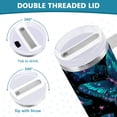 thumbnail image 5 of 30 oz Insulated Stainless Steel Tumbler Double Wall Stainless Steel Tumbler with 2-Way Drinking Butterfly and The Moon, 5 of 9