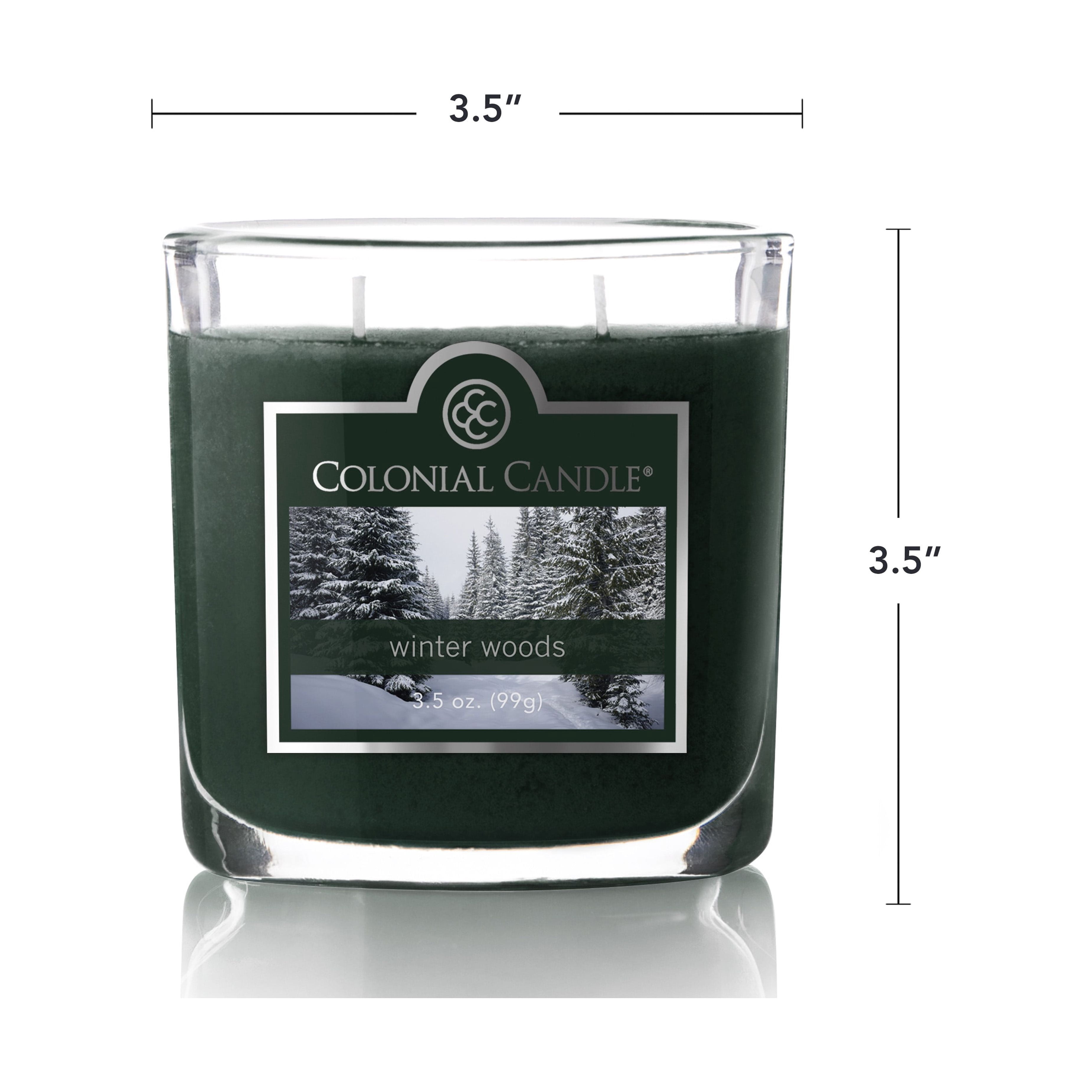 Colonial Candle Winter Woods Scented Jar Candle - Classic Ovals - 2 Wick - 3.5 oz - 20h Burn
