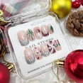 thumbnail image 2 of Press on Nails GUAACCB, diseño de copos de nieve cuadrados cortos navideños, 2 of 7