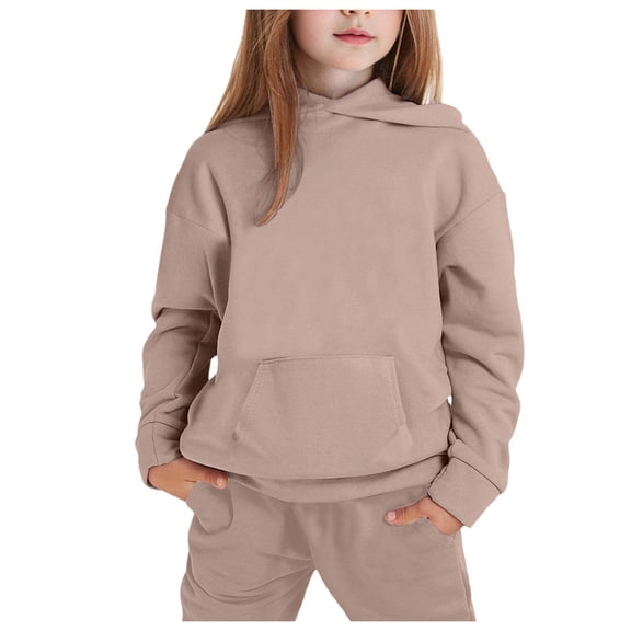 Kiijoy Toddler Girls Solid Casual Hoodie Sweatpants Outfits Unisex Tracksuit, Sizes 2-3T