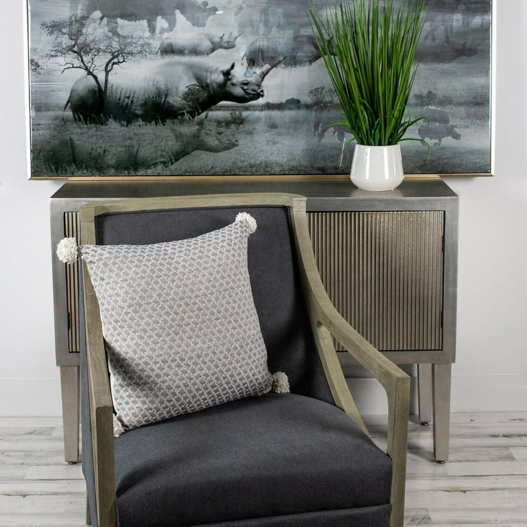 Gray Pearl Pom Throw Pillow Gray Pearl Pom Throw Pillow