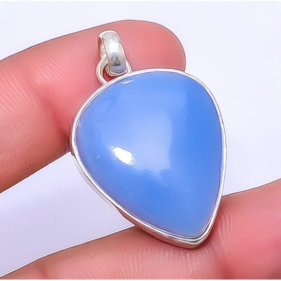 Angelite Jasper - Peru 925 Sterling Silver Jewelry Pendant 1.56" P28-33, Christmas Gift, Gemstone Silver Jewelry, Jasper Pendant, New Year Sale