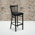 thumbnail image 2 of Flash Furniture 2 Pack HERCULES Series Black Vertical Back Metal Restaurant Barstool - Black Vinyl Seat, 2 of 8