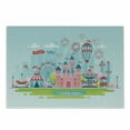 thumbnail image 1 of Ferris Wheel Cutting Board, Childish Amusement Park Cartoon with Castle Circus Tent Balloon Ride, Decorative Tempered Glass Cutting and Serving Board, in 3 Sizes, by Ambesonne, 1 of 2