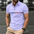 thumbnail image 5 of Men Polo Shirt Fashion Fun Letter Print Polo TShirt Casual Button Summer Breathable Business Clothing Mens Short Sleeve Polo Top, 5 of 6