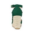 thumbnail image 2 of BLISSFUL STEP Women's Espadrilles Wedge Sandals Platform Close Toe Cross Strap Sandal Emerald Green 8.5, 2 of 8