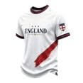 thumbnail image 2 of England 2026 Soccer Cup Fan Jersey for Men, Crewneck Short Sleeve T-Shirt with Red & White Shield Graphic, Lightweight Breathable Athletic Top, 1 PC Beige L, 2 of 4