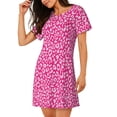 thumbnail image 2 of Logiee Leopard Print Nightgowns for Women,Soft Short-Sleeved Lightweight Sleepwear, Loose Sleepshirts, 2 of 6