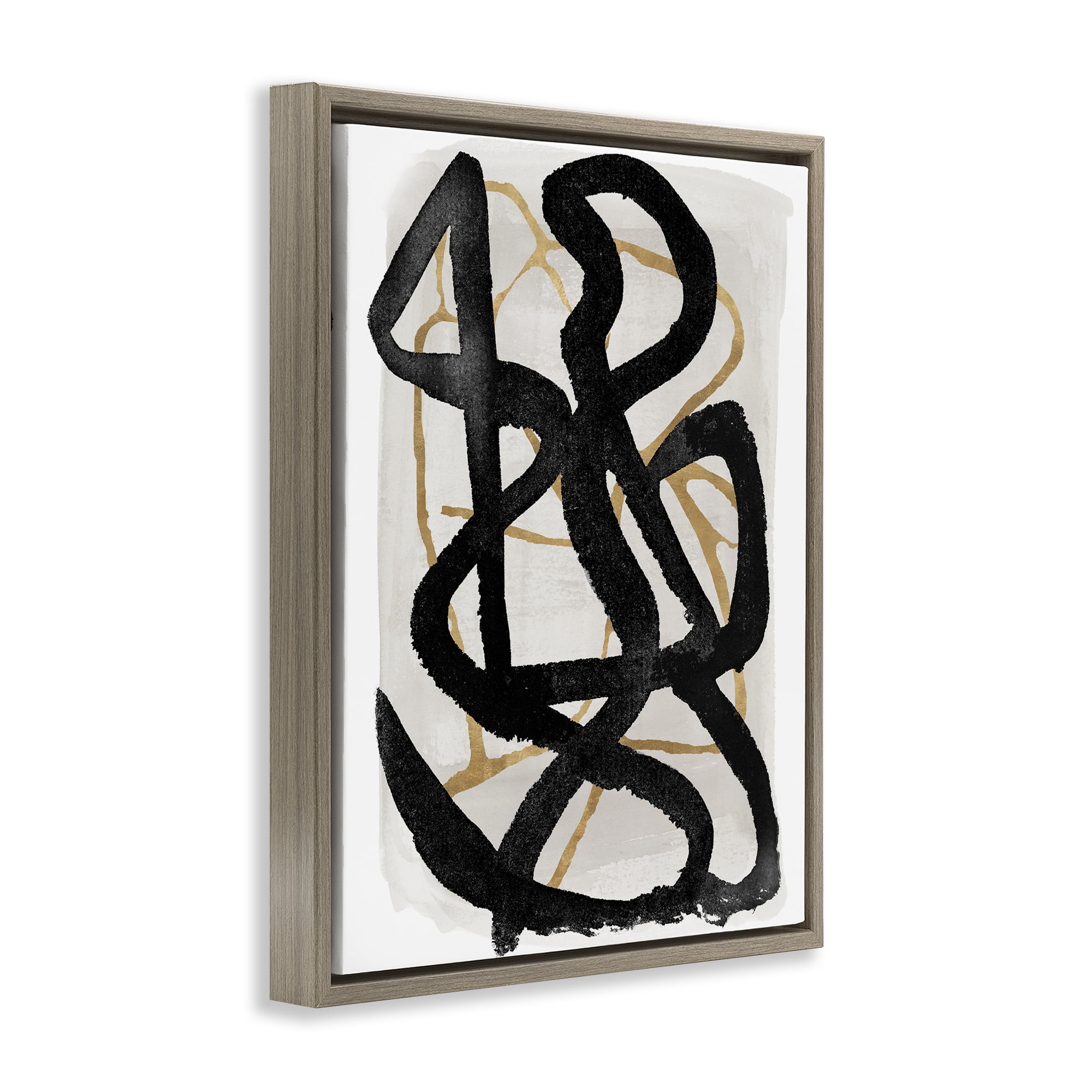 Stupell Industries Hindsight Black & Beige Brown Framed Floater Canvas Wall Art, design by Lucille Price