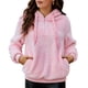 thumbnail image 1 of Jersey de mujer Sudadera con capucha de lana para mujer, bolsillos sólidos, manga larga, cálida y difusa, sudadera, jerseys, Otoño Invierno, abrigos casuales 1 1, 1 of 5