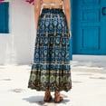 thumbnail image 2 of Women's Boho Elastic High Waist Long Skirt Paisely Maxi Skirts,L, 2 of 5