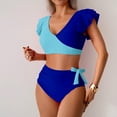 thumbnail image 2 of MSJUHEG Tie Bikini,Full Coverage Swimsuits for Women,Push Up,Bathing Suit for Women,Halter Swimsuits for Women,Summer Swimsuit,Plus Size Bathing Suit for Women Blue 2XL, 2 of 7