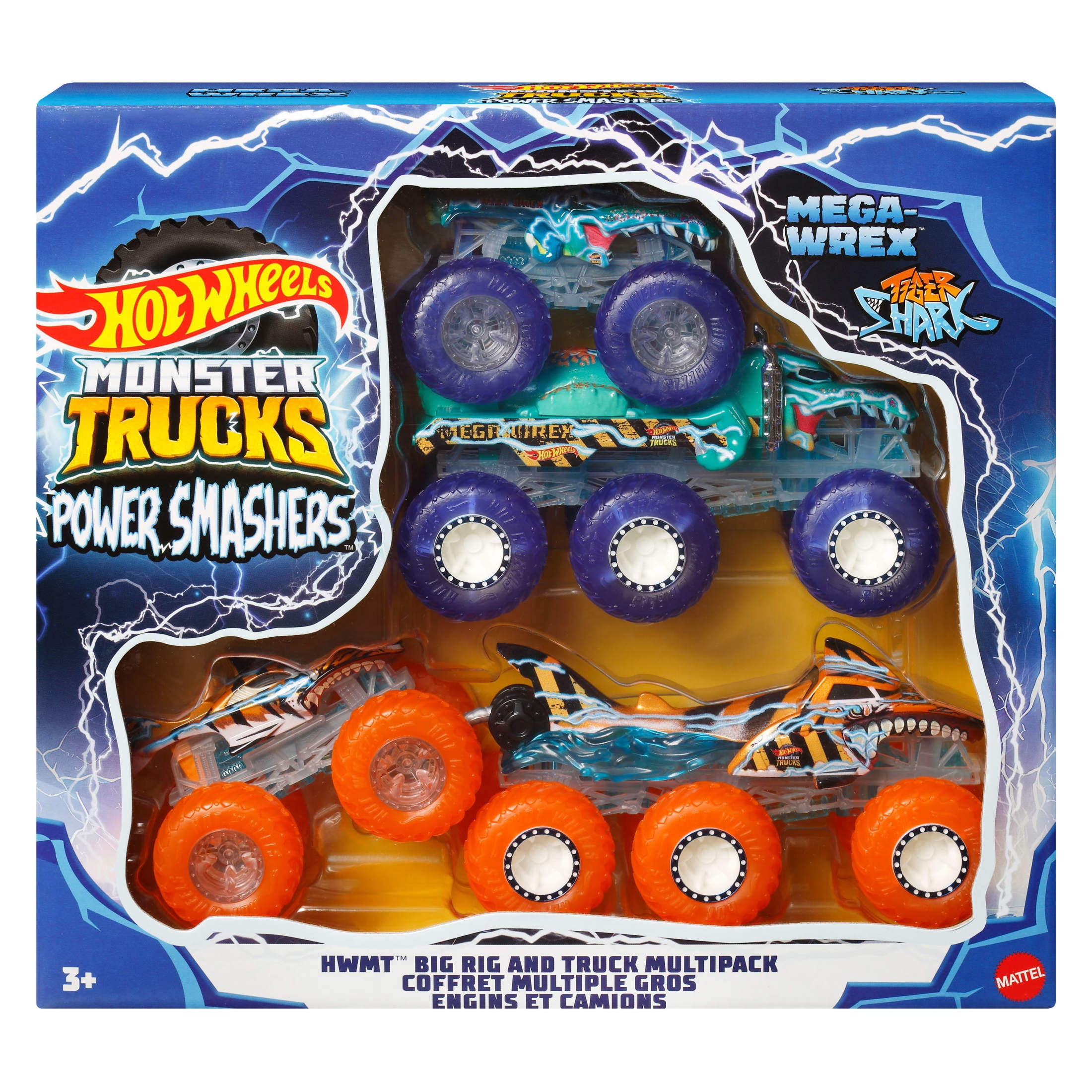 Hot Wheels Monster Trucks Power Smashers Toy Truck & Big Rig Multipack (4 Toy Trucks)