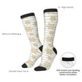 thumbnail image 3 of Daiia Sports Socks Gold Snowflake Printed Novelty Crew Socks for Men Women Knee High Socks Cotton Socks Soft & Breathable Support Unisex Socks, 3 of 9