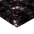thumbnail image 4 of Ambesonne Halloween Fitted Sheet, Spooky Skull Exotics Boho, Full Size, Dark Magenta and Multicolor, 4 of 5