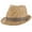 Tea, variant on Panama Jack Women's Fedora Hat - Soft Matte Toyo Straw, Striped Cotton Hat Band, Inner Sweatband, 1 3/4" Brim (Natural)