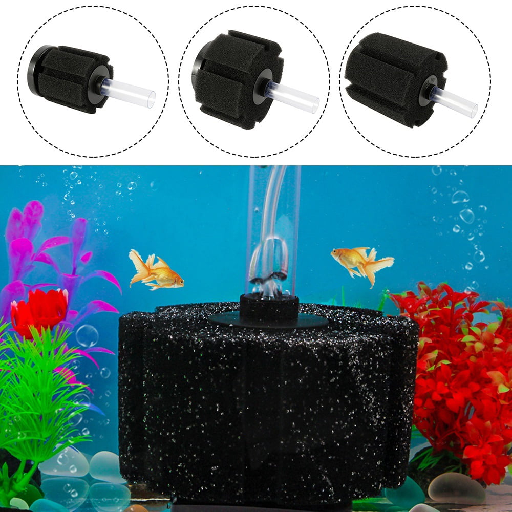 Huijukon Air Pump Double Sponge Filter for Aquarium Fish Tank Up to 35 Gallons 