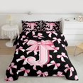 thumbnail image 2 of Manfei Letter Monogrammed J 3 Pieces Queen Comforter Set for Boys Girls,Kawaii Ribbon Bow Ultra Soft Bedding Sets,Dreamy Princess Bedding Comforter Set Breathable,Lightweight Room Decor,Reversible, 2 of 8