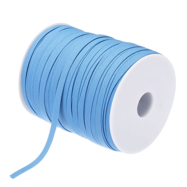 Uxcell Cinta Sesgada de Doble Pliegue de 1/4" de Poliéster en Rollo Continuo para Coser y Unir Azul 100 Yardas