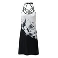thumbnail image 3 of Patlollav Womens Clearance Clothes,Women's Summer Sleeveless Lace Up Print Hollow Out V-Neck Sundress Dress, 3 of 6