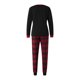 thumbnail image 3 of Pijamas navideños familiares a juego: camisetas de manga larga con estampado de letras y copos de nieve y pantalones a cuadros., 3 of 9