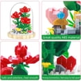thumbnail image 4 of Flower Bouquet Building Kit, 524 Pcs Mini Bricks Building Blocks Sets, Forever Rose Decorated Flower with Dust Cover, Gifts for Mother's Day Mom Valentine's Day Gifts for Her Mom Women Girlfriends, 4 of 7