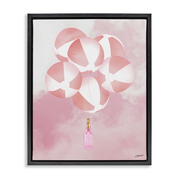 Stupell Industries Contemporary Black Floating Frame Canvas Art, 17 x 21, by Ziwei Li