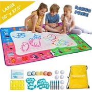 Funaquastic Water Drawing Mat with Water Pens & Accessories - Water Doodle Mat XXL Size 50 x 37,5 inch - Educational Learning Toy for Girls Boys Kids by Boxiti