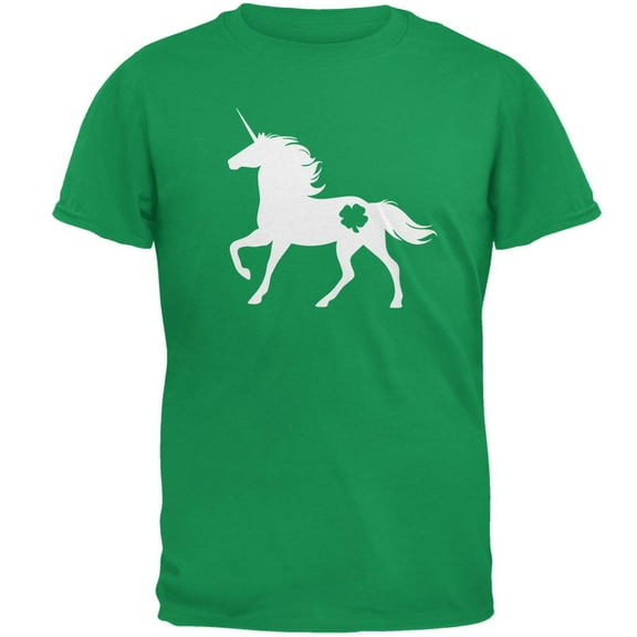 St. Patrick's Day Silhouette Unicorn Mens T Shirt Irish Green 3X-LG
