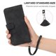thumbnail image 4 of Funda Tipo Billetera para iPhone 16e Carcasa Abatible con Porta Tarjetas, Bolsillo para Efectivo, Soporte Ajustable, Cierre Magnético y Correa de Muñeca Negro, 4 of 5