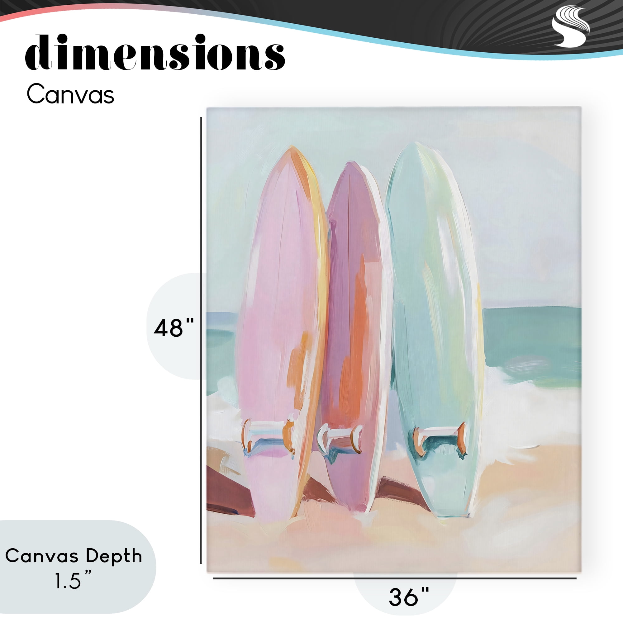 Stupell Industries Pastel Surfboards on Sandy Beach Canvas Wall Art, design by The Prints Vibe