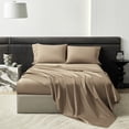 thumbnail image 2 of 100% Long Stape Cotton 4pc Sheets Set Queen Size 800TC Silky Sateen Smooth Soft Fitted Sheet Up to 16"(Desert,Queen), 2 of 8