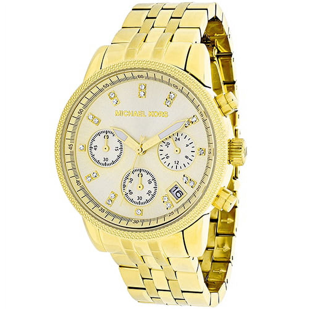 Michael Kors Camille Glitz Watches Lot NEW Michael Kors Camille Pave Glitz Gold Crystal Chain Watch  main image 4