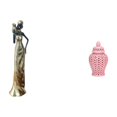 thumbnail image 1 of Figura de mujer africana,Estatua artesanal de una dama tribal africana,hecha a mano,para cafetería.,Jarra de jengibre de cerámica,Jarrón de cerámica con jengibre y arreglo floral,Jarrón, 1 of 8
