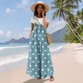 thumbnail image 6 of Polka Dot Jumpsuits for Women Summer Casual Boho Wide Leg Overalls Loose Fit Sleeveless Rompers with Pockets(Sky Blue,XL）, 6 of 8