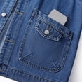 thumbnail image 6 of Cmfcve Women's Denim Vest Jacket Casual Sleeveless Waistcoat Summer Distressed Casual Loose Fit Jean Shirts with Pockets, 6 of 8