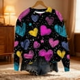 thumbnail image 5 of FMFYFH Chandails à Enfiler de la Saint-Valentin pour Femmes Grande Taille à Manches Longues Col Rond Chandails Décontractés T-Shirts Graphiques T-Shirts Basiques, 5 of 5