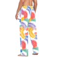 thumbnail image 6 of Colorful Stripes Pattern Men's Pajama Pants Cotton Long Sleepwear Lounge Pants S, 6 of 7