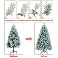 thumbnail image 2 of Easyfashion Clear Prelit Incandescent Green Flocked Spruce Decorative Artificial Christmas Tree, 4.5', 2 of 8