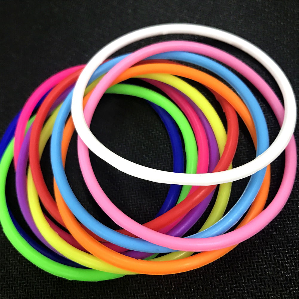 Hair Ties Party Favors Prizes Muka 100/600/1200 PCS Silicone Jelly Bracelets for Youth 